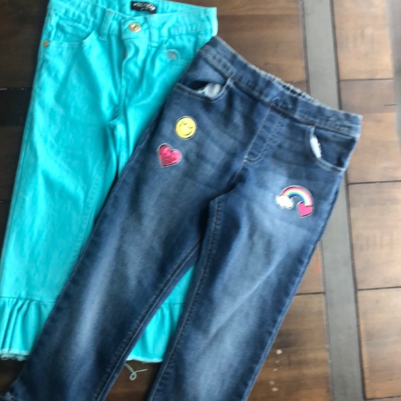 2 pair jeans one pull on the other zipper girls - Picture 3 of 11